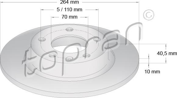 Topran 207 655 - Тормозной диск autospares.lv