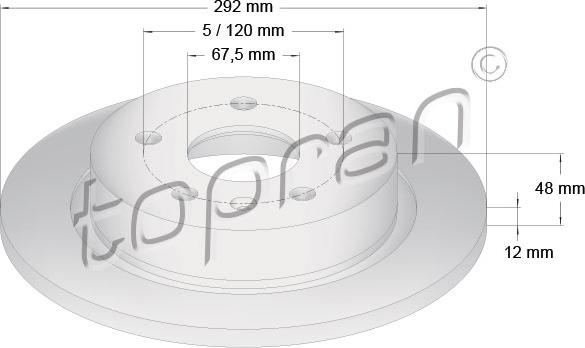 Topran 207 653 - Тормозной диск autospares.lv