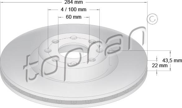 Topran 207 628 - Тормозной диск autospares.lv