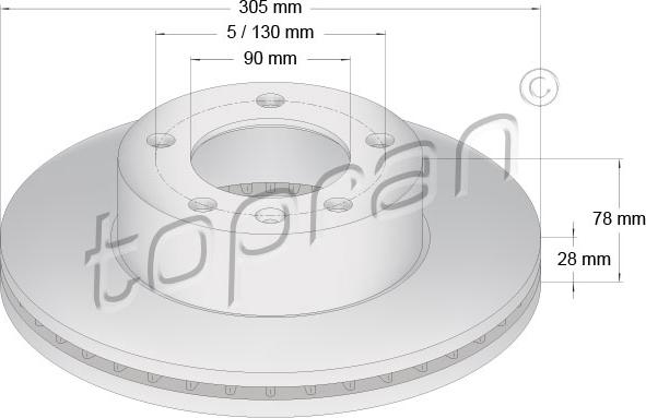 Topran 207 070 - Тормозной диск autospares.lv