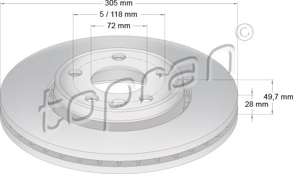 Topran 207 073 - Тормозной диск autospares.lv