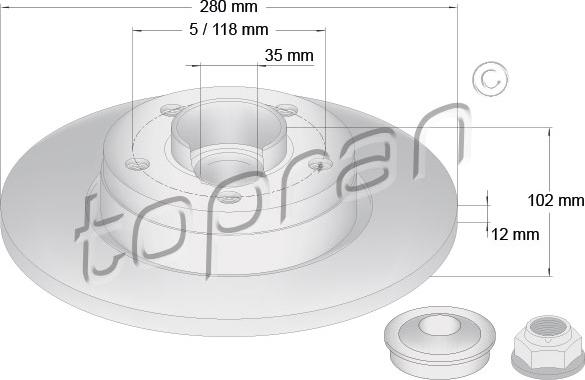 Topran 207 072 - Тормозной диск autospares.lv