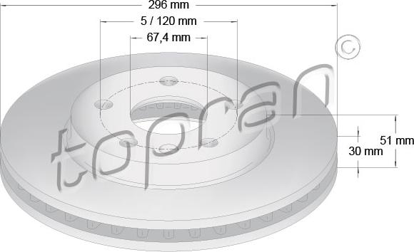 Topran 207 809 - Тормозной диск autospares.lv