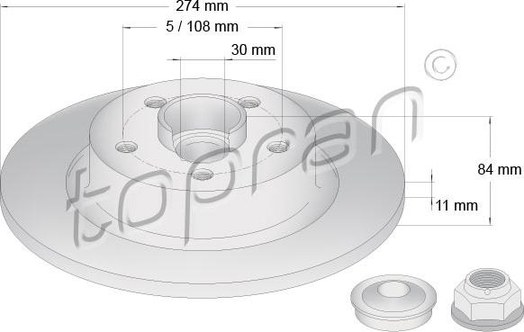 Topran 700 644 - Тормозной диск autospares.lv