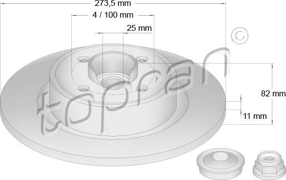 Topran 700 642 - Тормозной диск autospares.lv