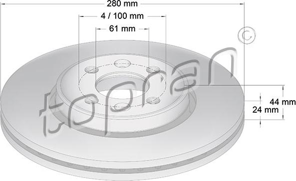 Topran 700 184 - Тормозной диск autospares.lv