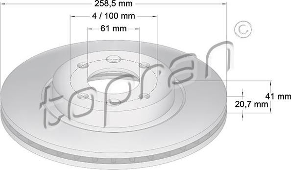 Topran 700 180 - Тормозной диск autospares.lv