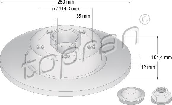 Topran 701 922 - Тормозной диск autospares.lv