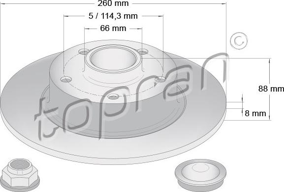 Topran 701 160 - Тормозной диск autospares.lv