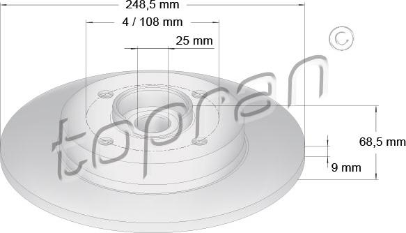 Topran 721 185 - Тормозной диск autospares.lv