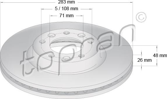 Topran 721 173 - Тормозной диск autospares.lv