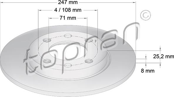 Topran 721 891 - Тормозной диск autospares.lv