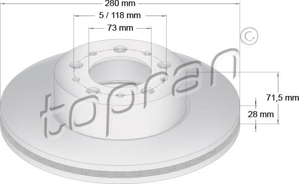 Topran 722 458 - Тормозной диск autospares.lv