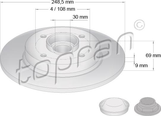 Topran 722 485 - Тормозной диск autospares.lv