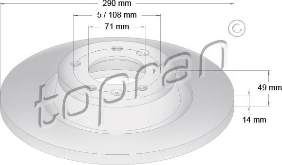 Topran 722 487 - Тормозной диск autospares.lv