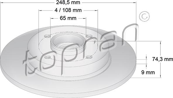 Topran 722 599 - Тормозной диск autospares.lv