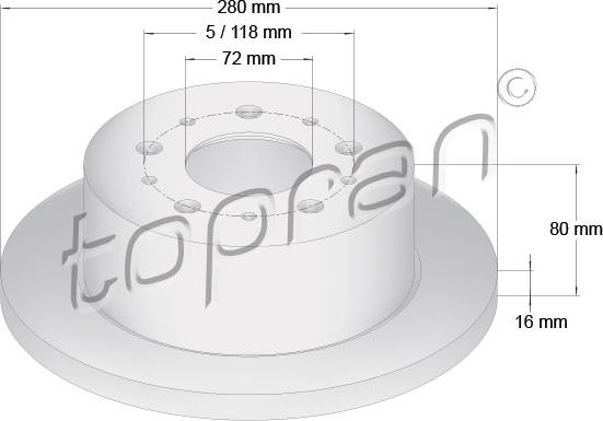 Topran 722 596 - Тормозной диск autospares.lv