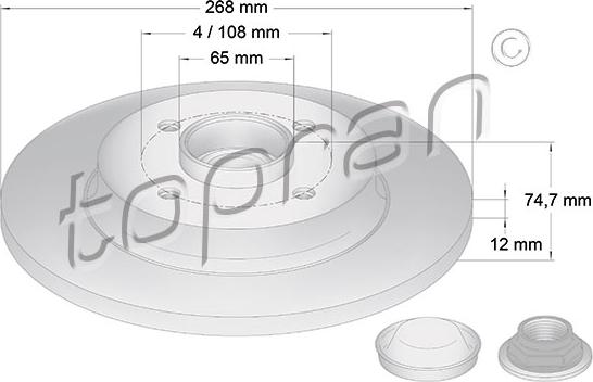 Topran 722 600 - Тормозной диск autospares.lv