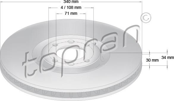 Topran 722 837 - Тормозной диск autospares.lv