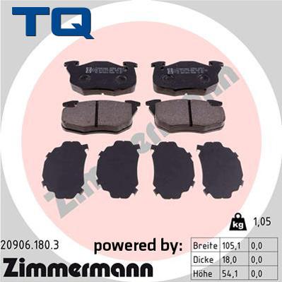 TQ 244947 - Тормозные колодки, дисковые, комплект autospares.lv