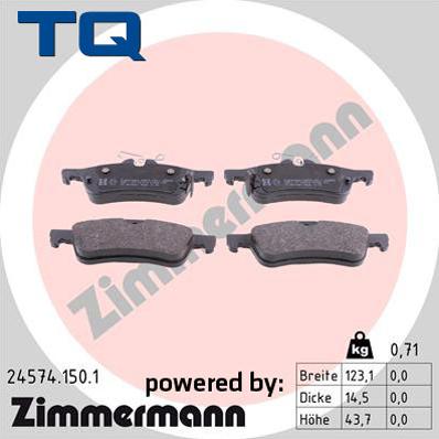 TQ 244964 - Тормозные колодки, дисковые, комплект autospares.lv