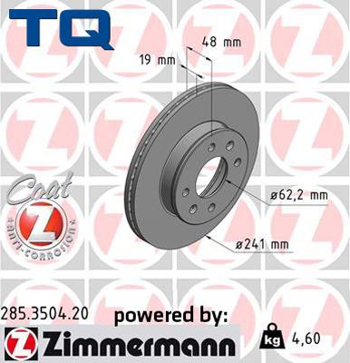 TQ 244595 - Тормозной диск autospares.lv