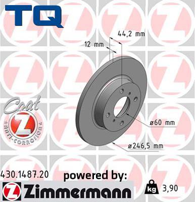 TQ 244540 - Тормозной диск autospares.lv