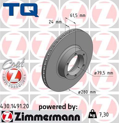 TQ TQ-BD0824 - Тормозной диск autospares.lv