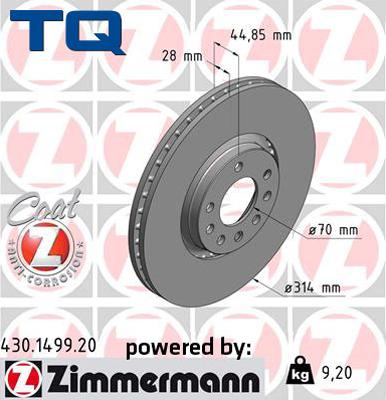 TQ 244543 - Тормозной диск autospares.lv