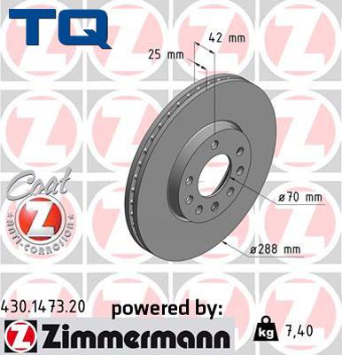 TQ TQ-BD0814 - Тормозной диск autospares.lv