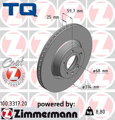 TQ TQ-BD0153 - Тормозной диск autospares.lv