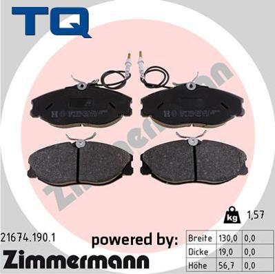 TQ TQ-BP0250 - Тормозные колодки, дисковые, комплект autospares.lv