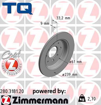 TQ TQ-BD0532 - Тормозной диск autospares.lv