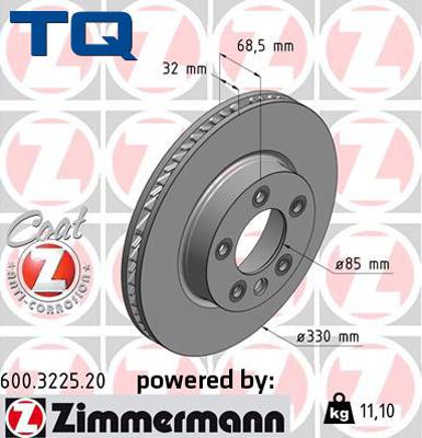 TQ TQ-BD1171 - Тормозной диск autospares.lv