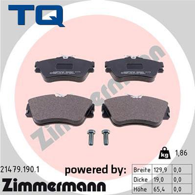 TQ TQ-BP0214 - Тормозные колодки, дисковые, комплект autospares.lv