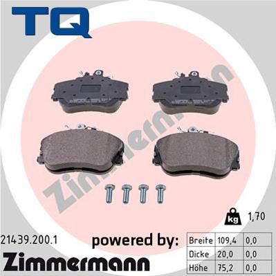 TQ 244688 - Тормозные колодки, дисковые, комплект autospares.lv