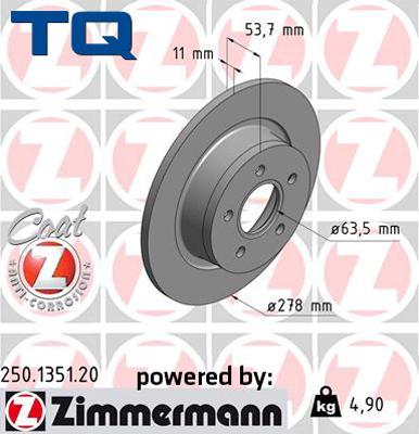 TQ TQ-BD0473 - Тормозной диск autospares.lv