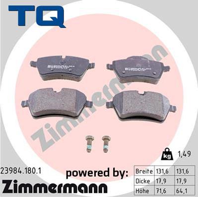 TQ 244806 - Тормозные колодки, дисковые, комплект autospares.lv