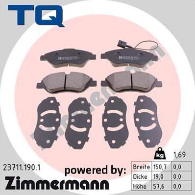 TQ 244800 - Тормозные колодки, дисковые, комплект autospares.lv