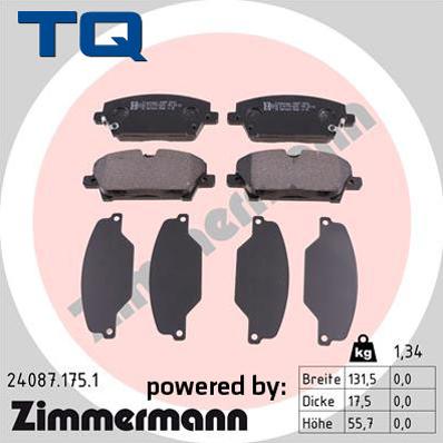 TQ 244810 - Тормозные колодки, дисковые, комплект autospares.lv