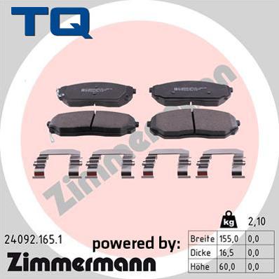 TQ 244811 - Тормозные колодки, дисковые, комплект autospares.lv