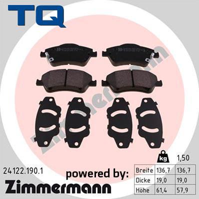 TQ 244813 - Тормозные колодки, дисковые, комплект autospares.lv