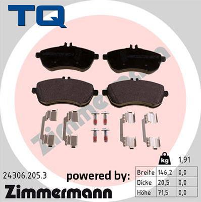 TQ 244817 - Тормозные колодки, дисковые, комплект autospares.lv