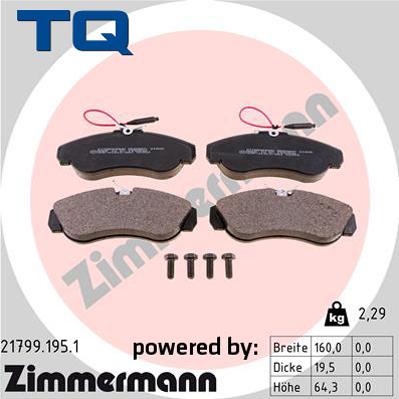 TQ 244880 - Тормозные колодки, дисковые, комплект autospares.lv