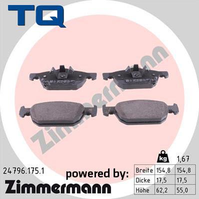 TQ 244826 - Тормозные колодки, дисковые, комплект autospares.lv