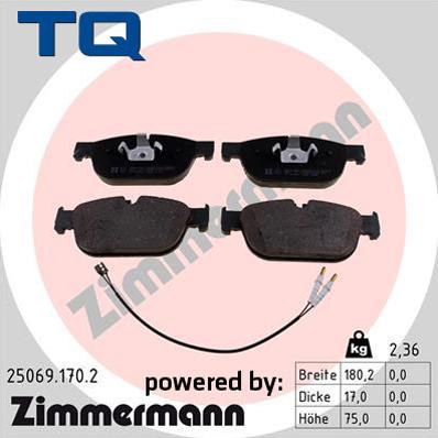 TQ 244828 - Тормозные колодки, дисковые, комплект autospares.lv