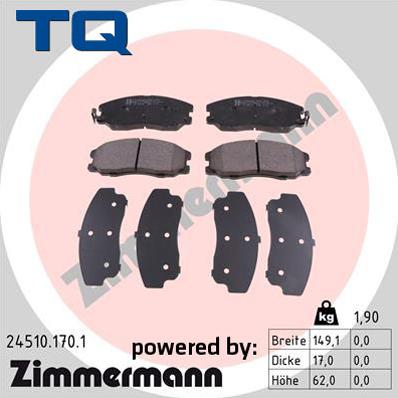 TQ 244822 - Тормозные колодки, дисковые, комплект autospares.lv