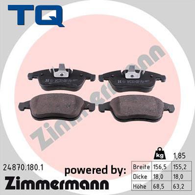 TQ 244827 - Тормозные колодки, дисковые, комплект autospares.lv