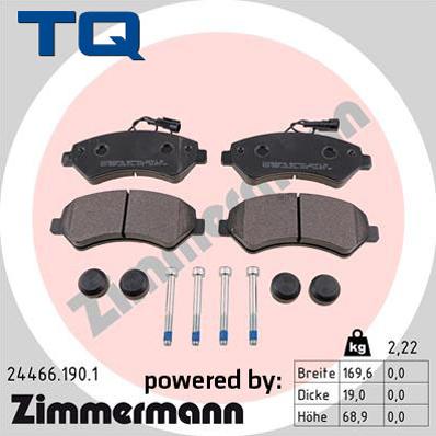 TQ 244879 - Тормозные колодки, дисковые, комплект autospares.lv