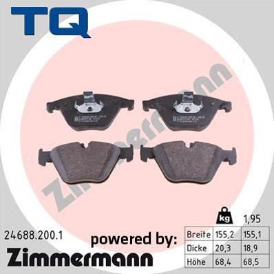 TQ TQ-BP0861 - Тормозные колодки, дисковые, комплект autospares.lv